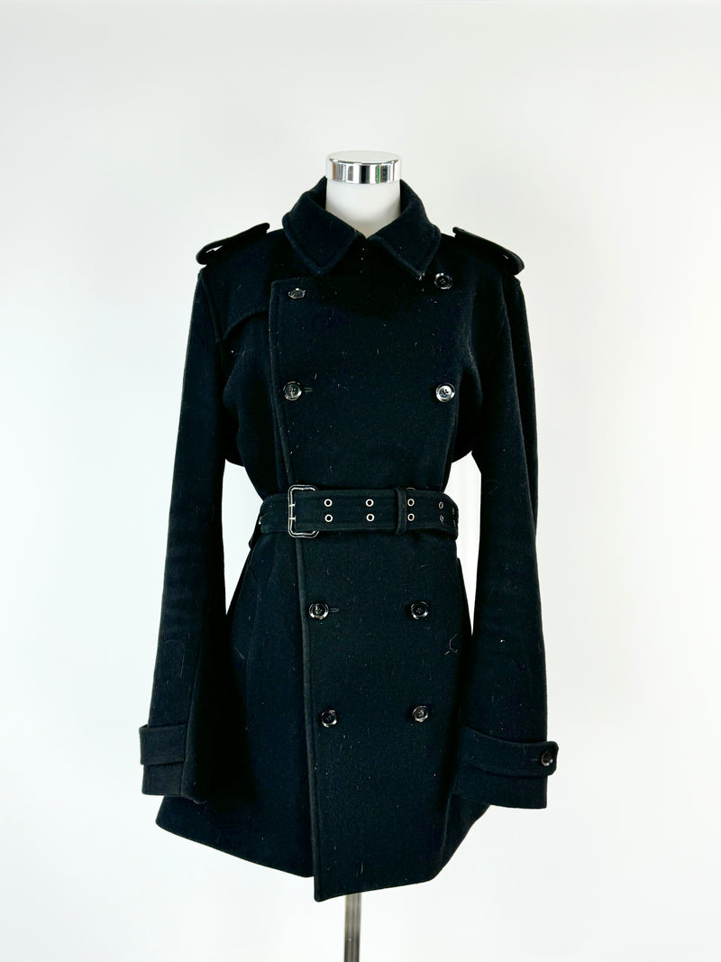 Arthur Galan Black Wool Blend Coat - AU8/10