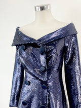 Misha Collection Violet Sequined Coat - AU8