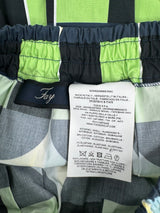 Fay Pine Lime Geometric Pattern Pleated Circle Skirt - AU8/10