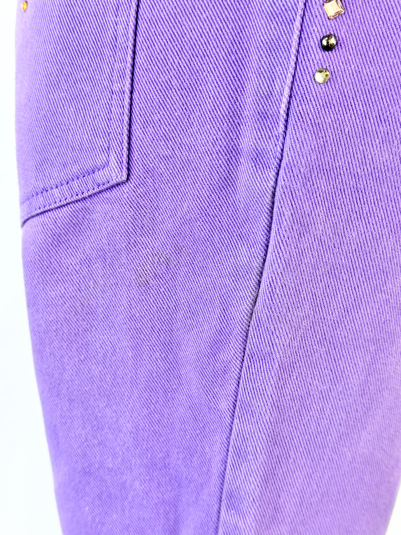 Paloma Wool Iris Purple Mid-Rise Straight Leg Jeans - 36