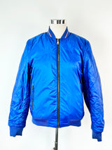 Tommy Hilfiger Blue & White Reversible Bomber Jacket - L