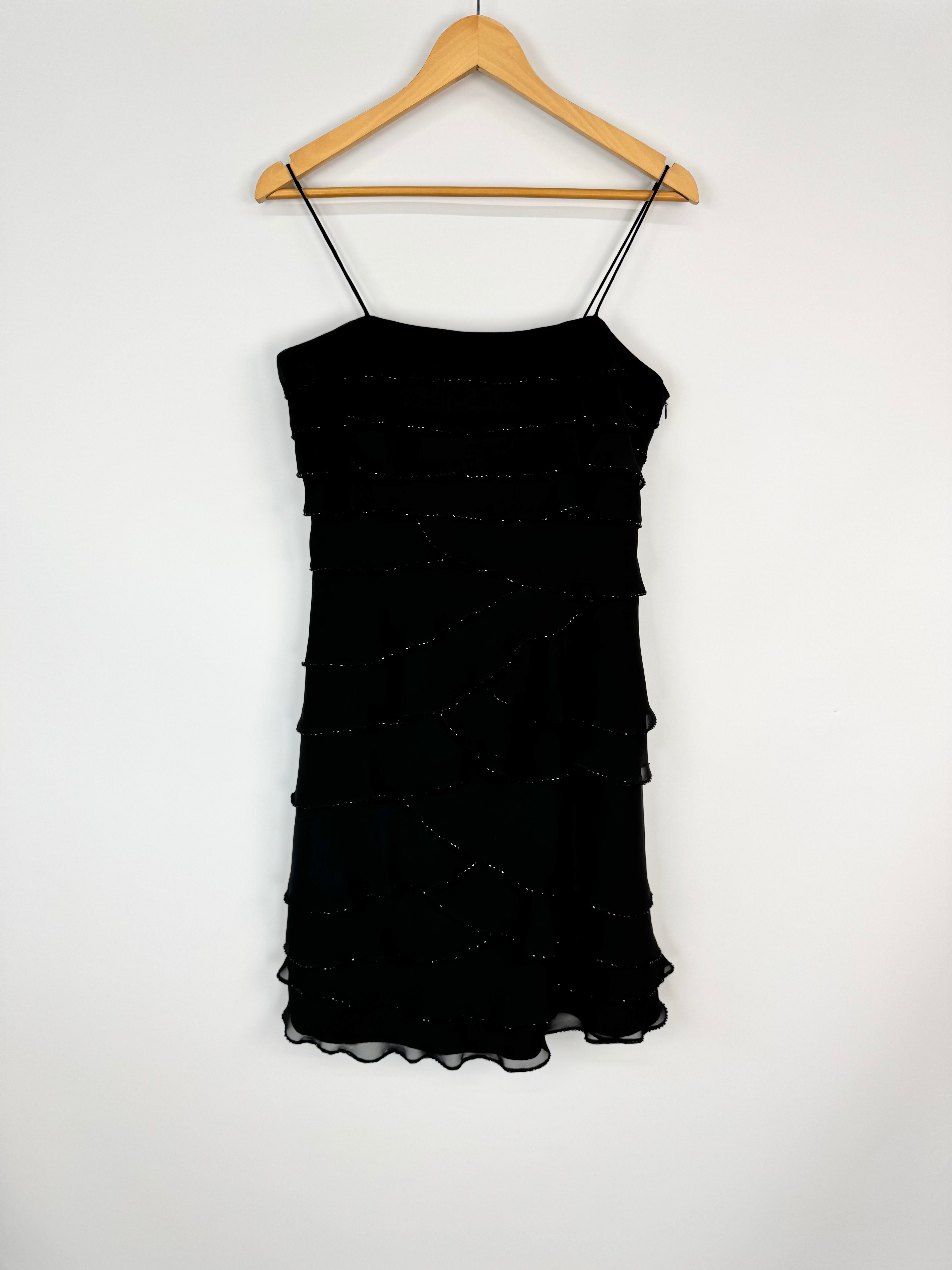 Studibaker Black Fluttery Layer Midi Dress - AU10/12