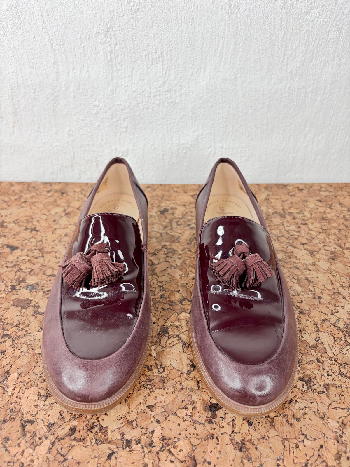 Collection by Clarks Dark Burgundy Leather Tasseled Loafers - EU37