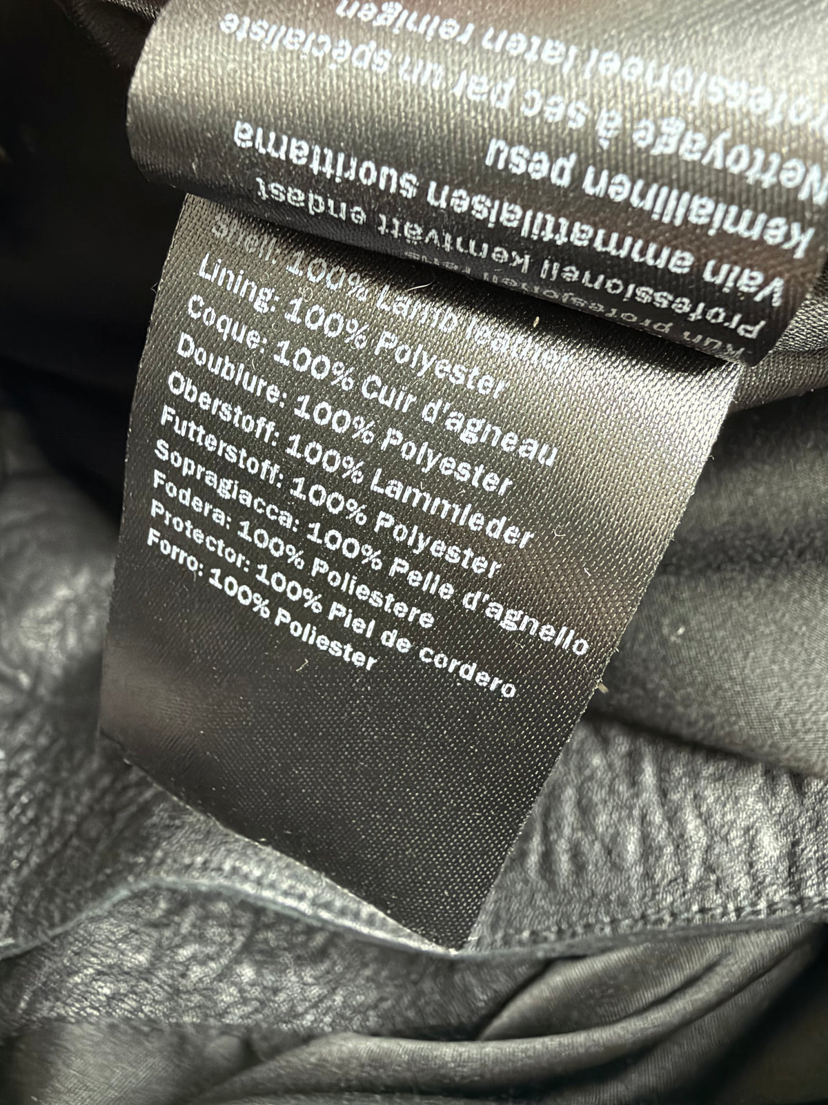 Second Female Black Grained Leather Biker Jacket - AU6