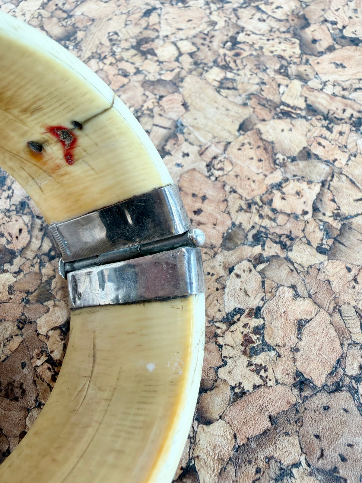 Vintage Silver & Bone Pin Bangle
