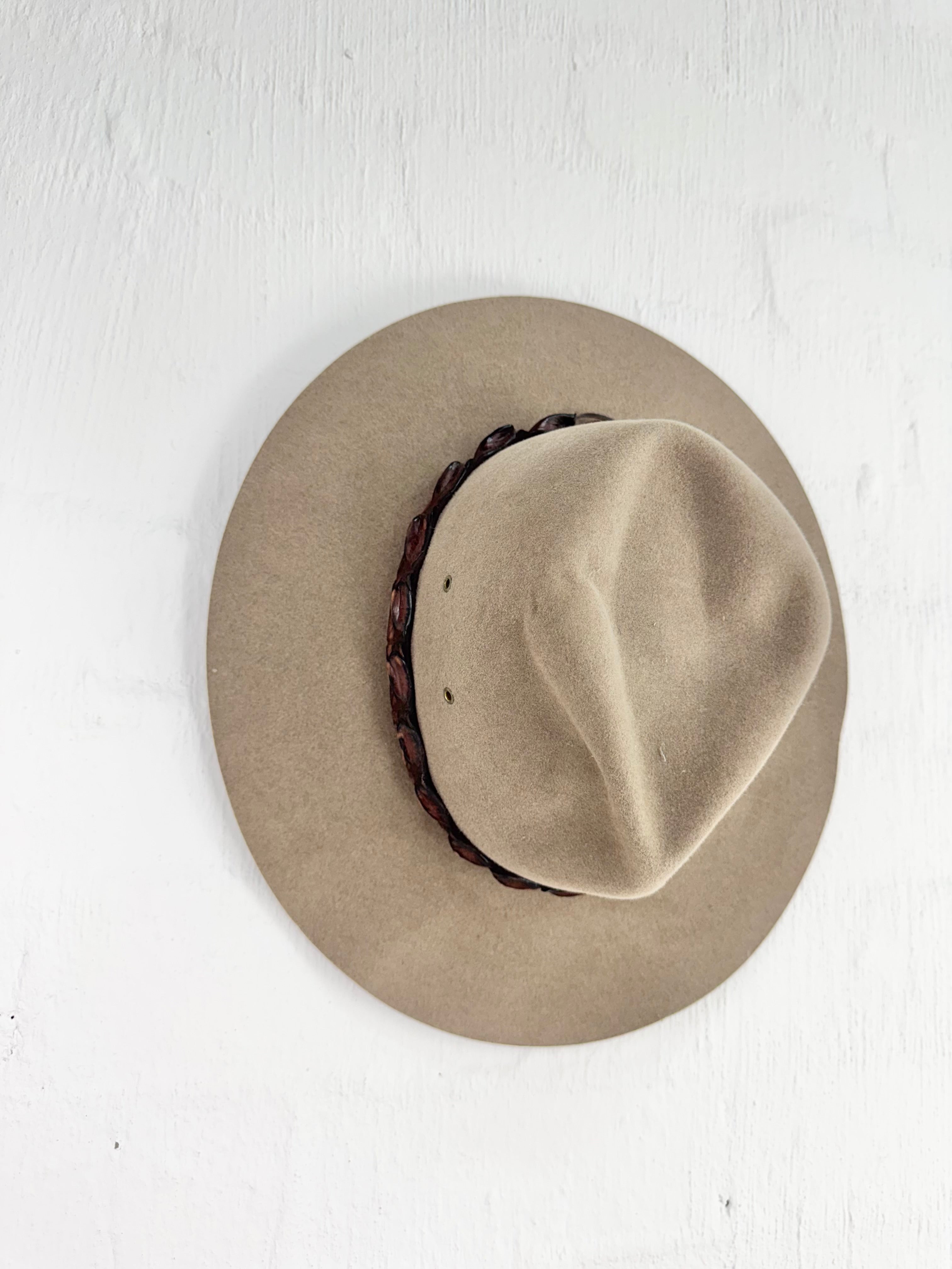 Akubra Taupe 'Coolabah' Croc Trim Hat - 62