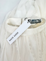 White Suede 'Silk X Blouse' NWT - AU12