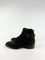 Tod's Dark Mahogany Suede Ankle Boots - EU38.5
