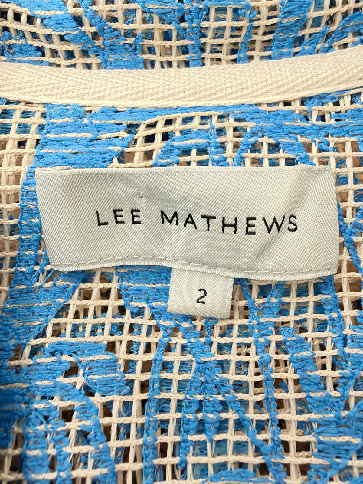 Lee Mathews Lapis & Beige 'Net Rayne' Midi Dress - AU10/12