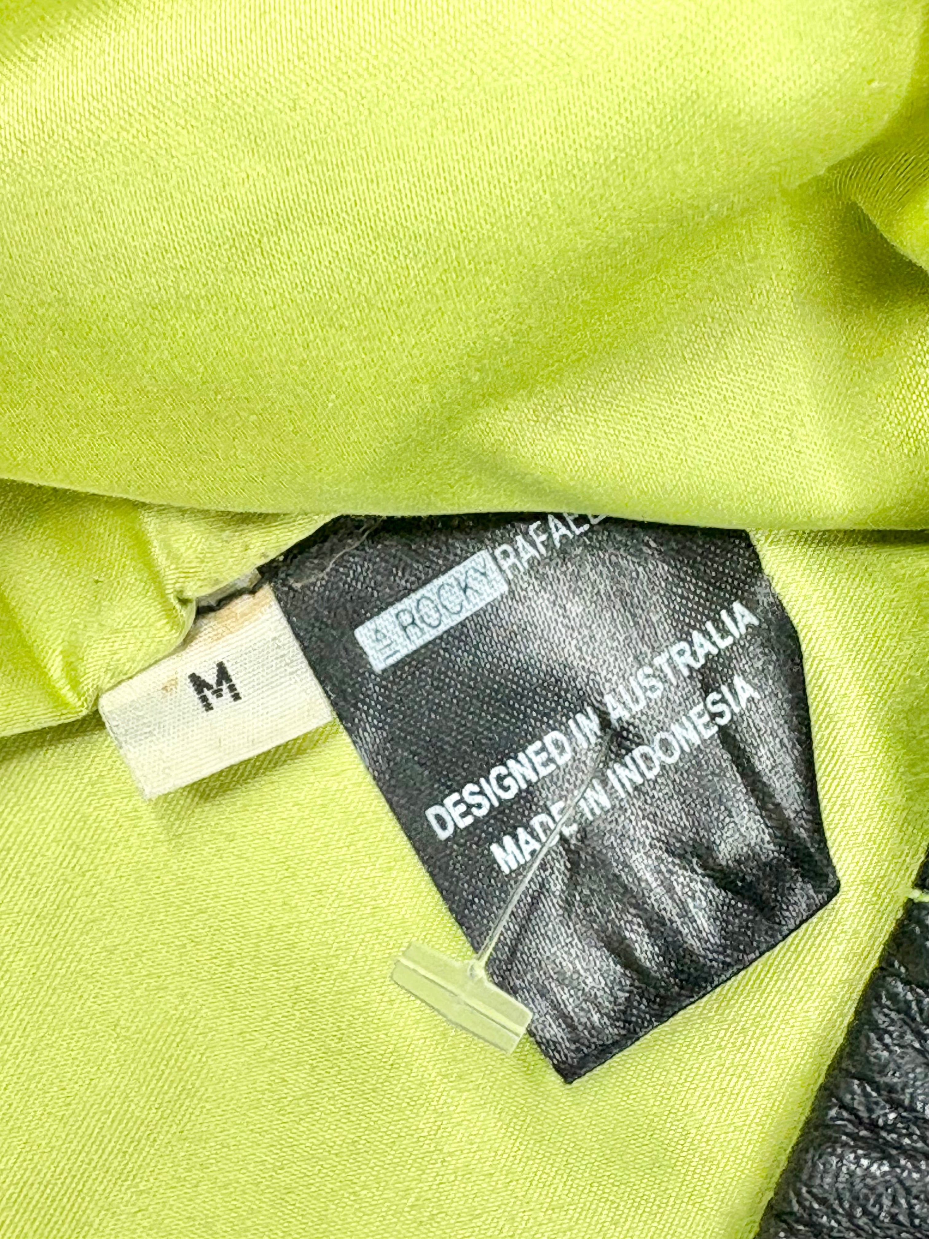 Rocky Rafaela Black & Lime Leather Mini Skirt - AU10/12