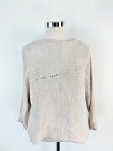 Wendy Voon Pearlesque Grey Wool, Cotton & Linen Jumper - AU12