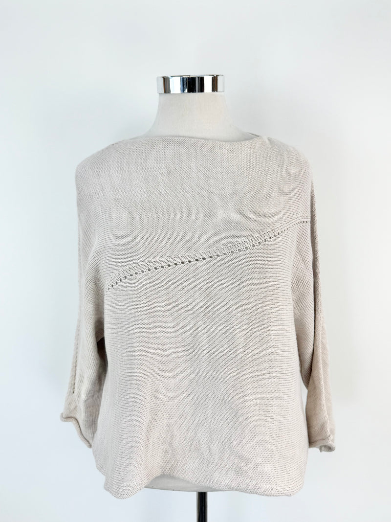 Wendy Voon Pearlesque Grey Wool, Cotton & Linen Jumper - AU12