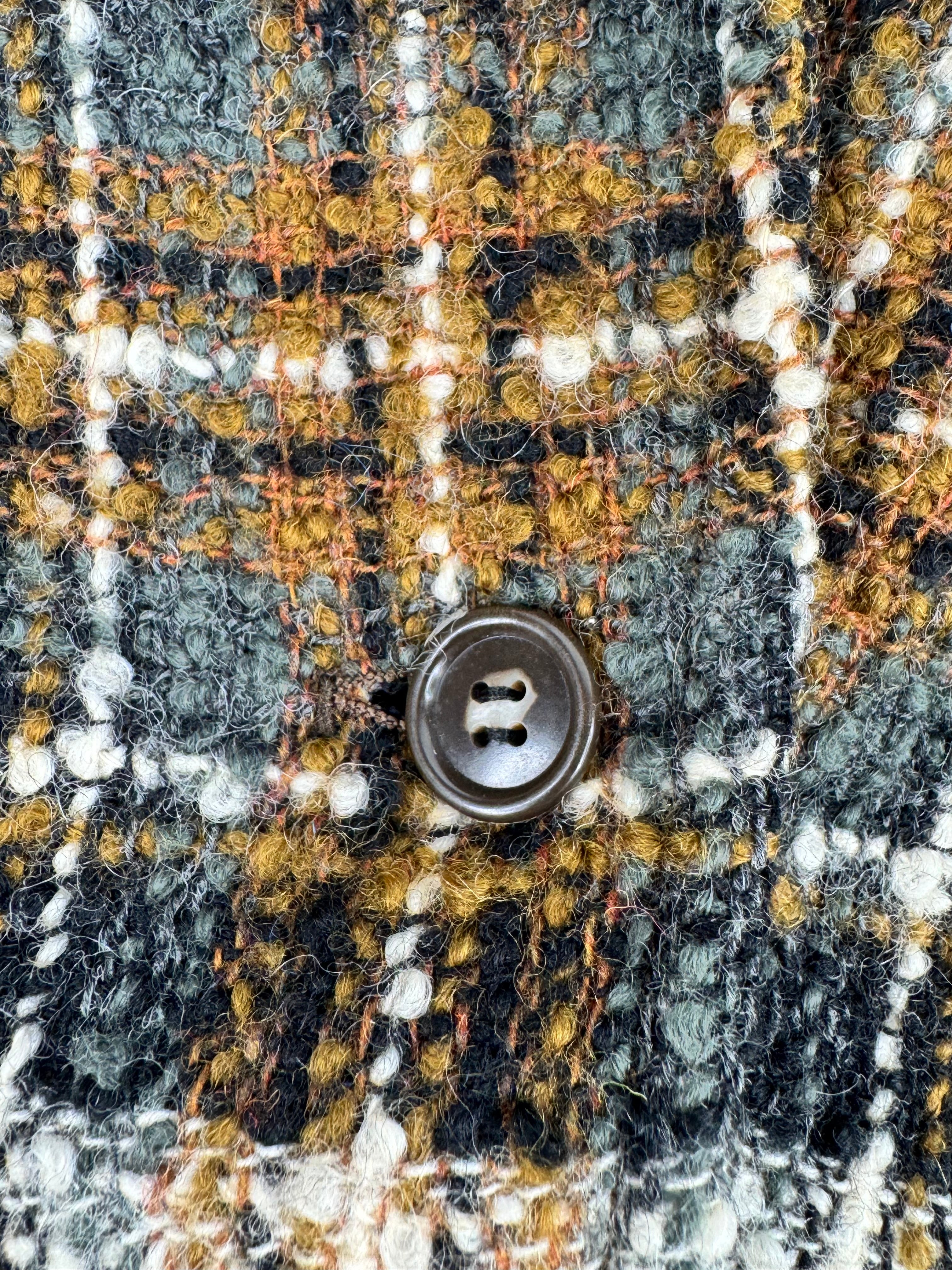Vintage Celine Brown and Cream Boucle Checked Jacket - AU10/12