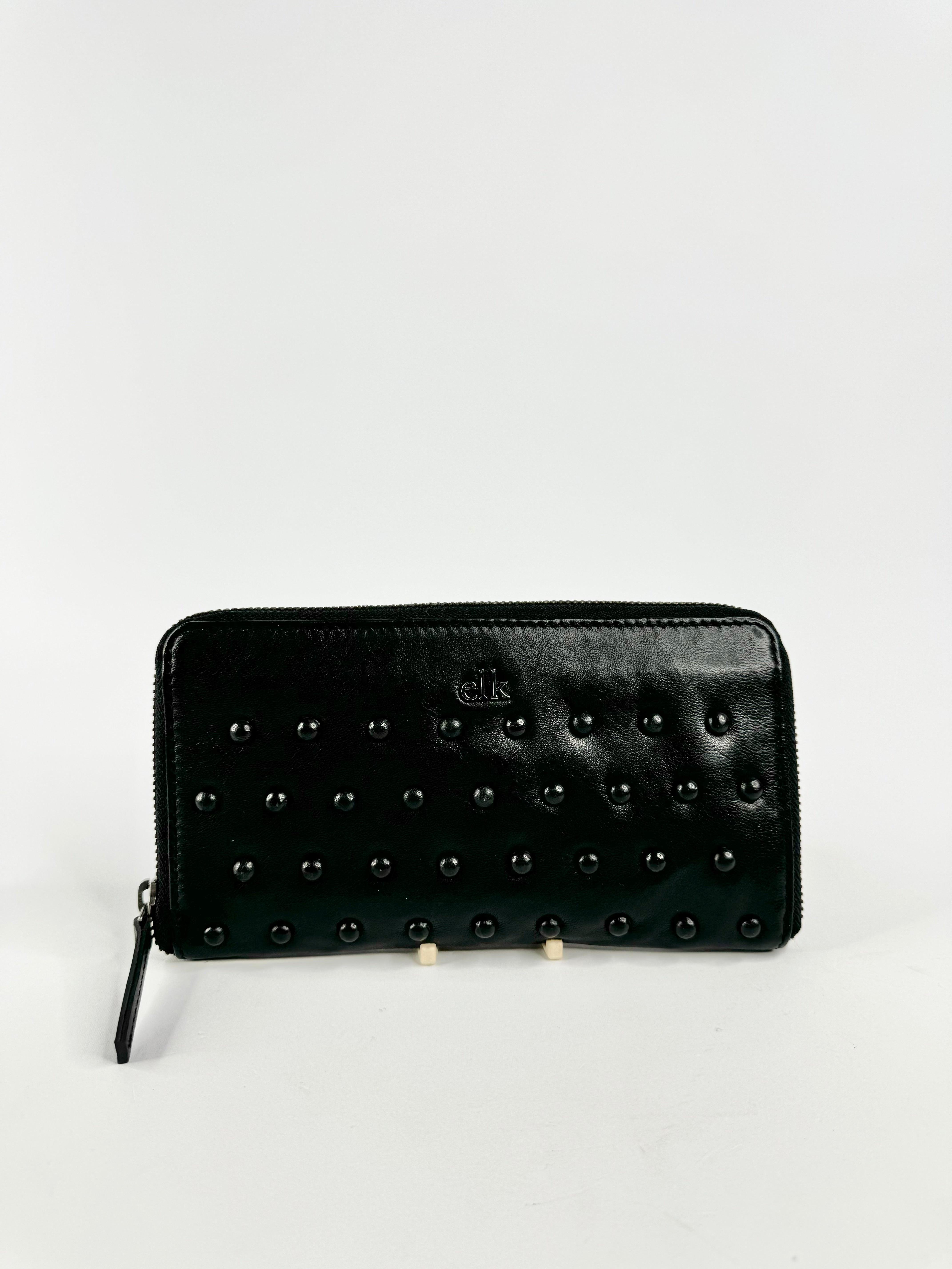Elk Black Sable Large Studded Wallet NWT
