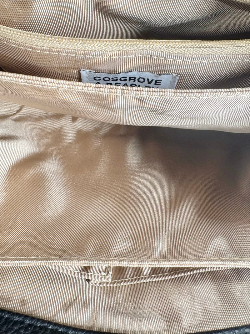 Cosgrove & Beasley Black Grained PU Shoulder Bag