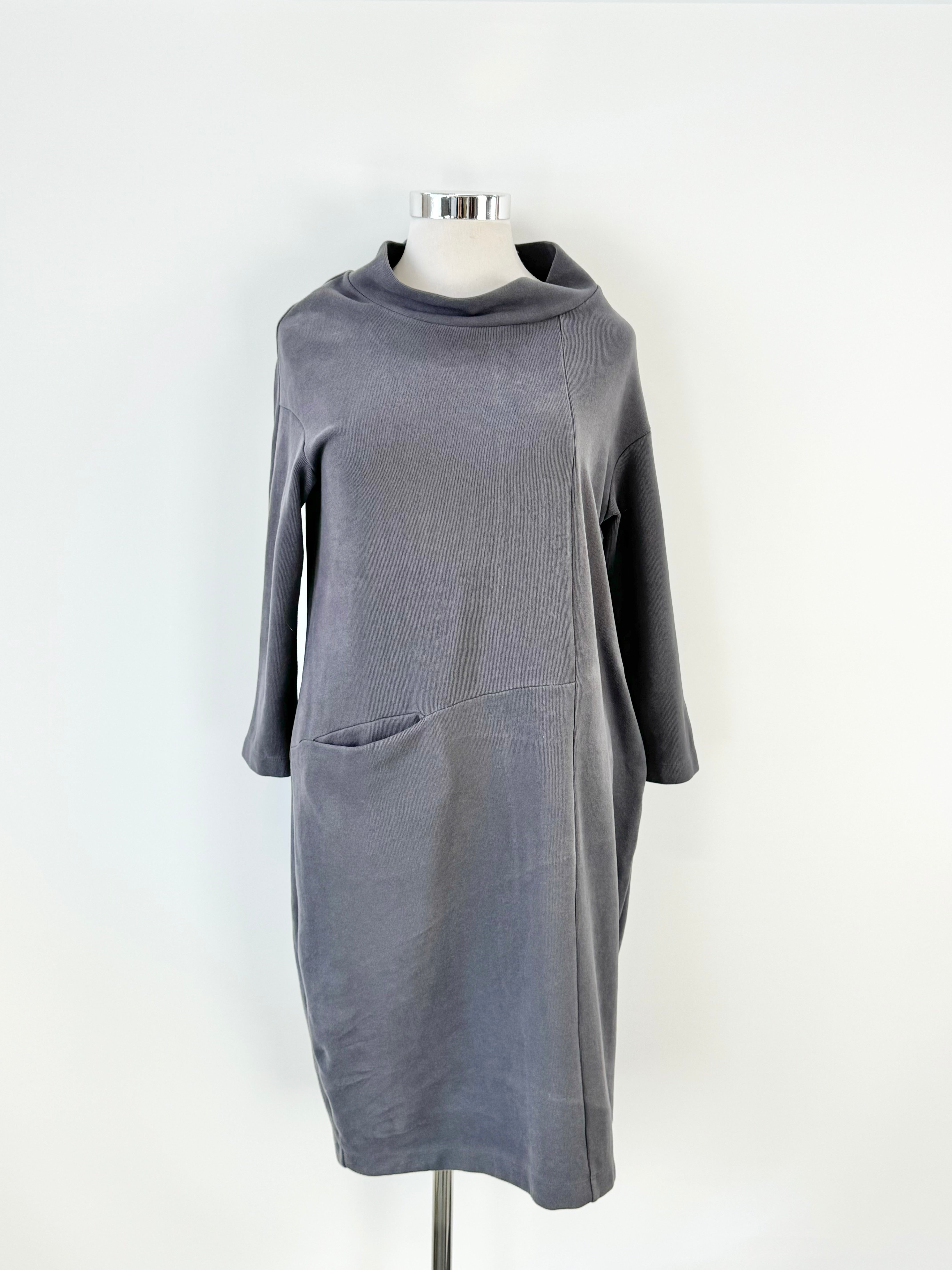 Grizas Stone Grey Turtleneck Dress - AU12/14