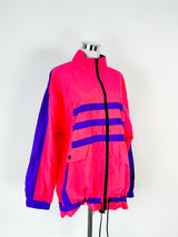 Vintage 80s Bay Club Neon Pink & Purple Running Jacket - AU12/14