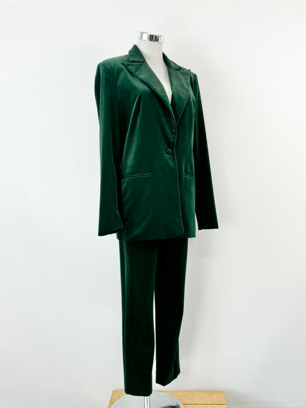 Storm Forest Green Velvet Two Piece Suit - AU8