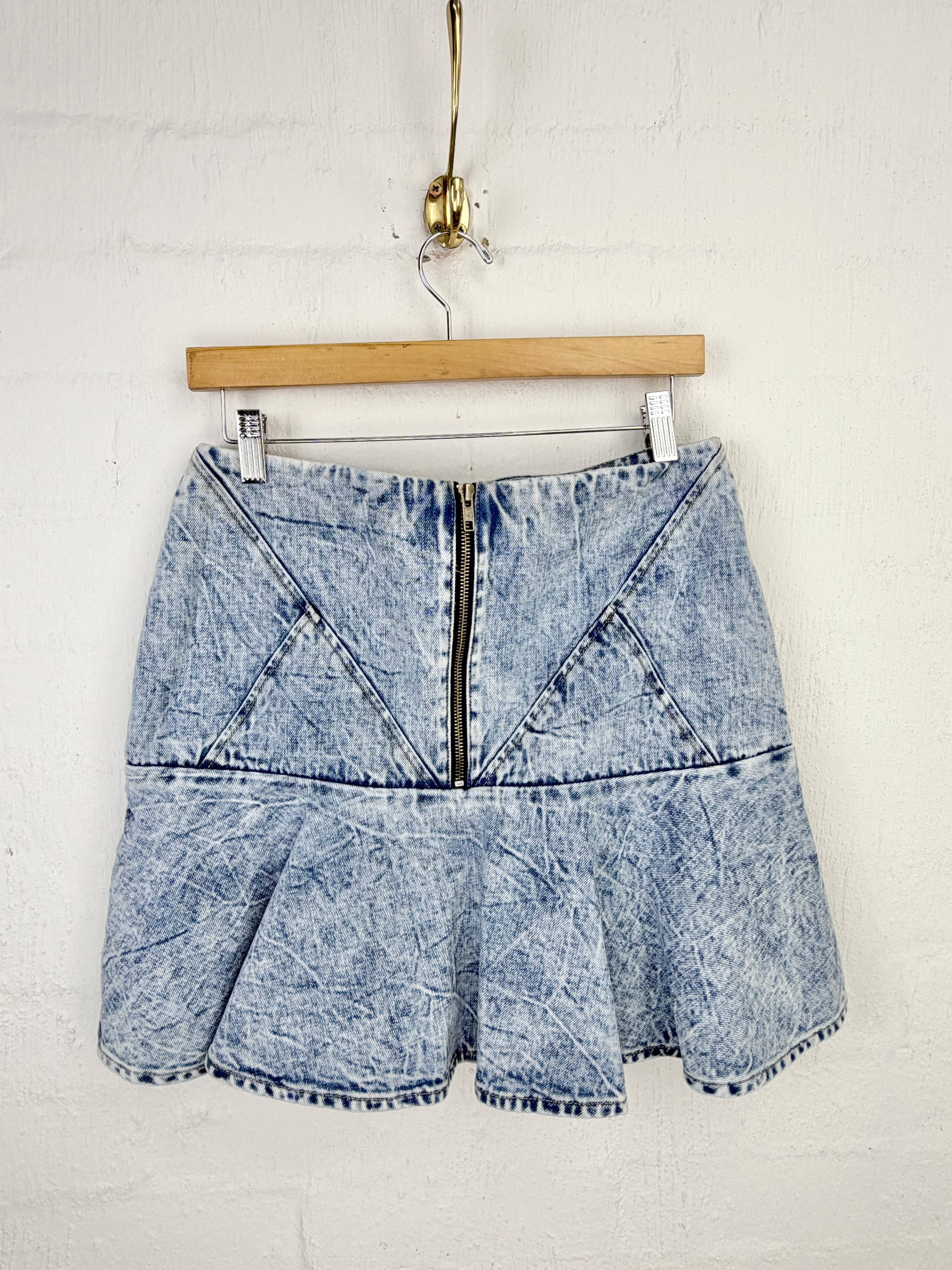 Sass & Bide Light Stonewash Peplum Denim Skirt - AU12