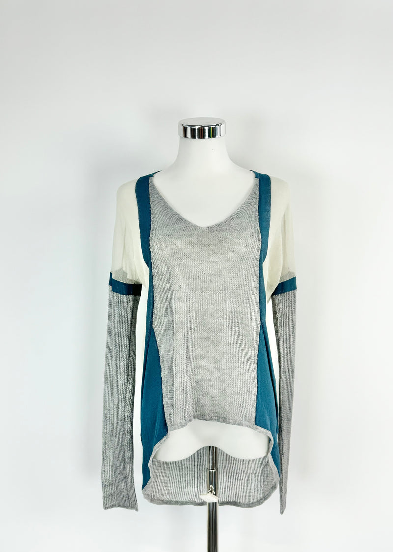 Helmut Lang Tri-Coloured Long Sleeve Top - AU8/10