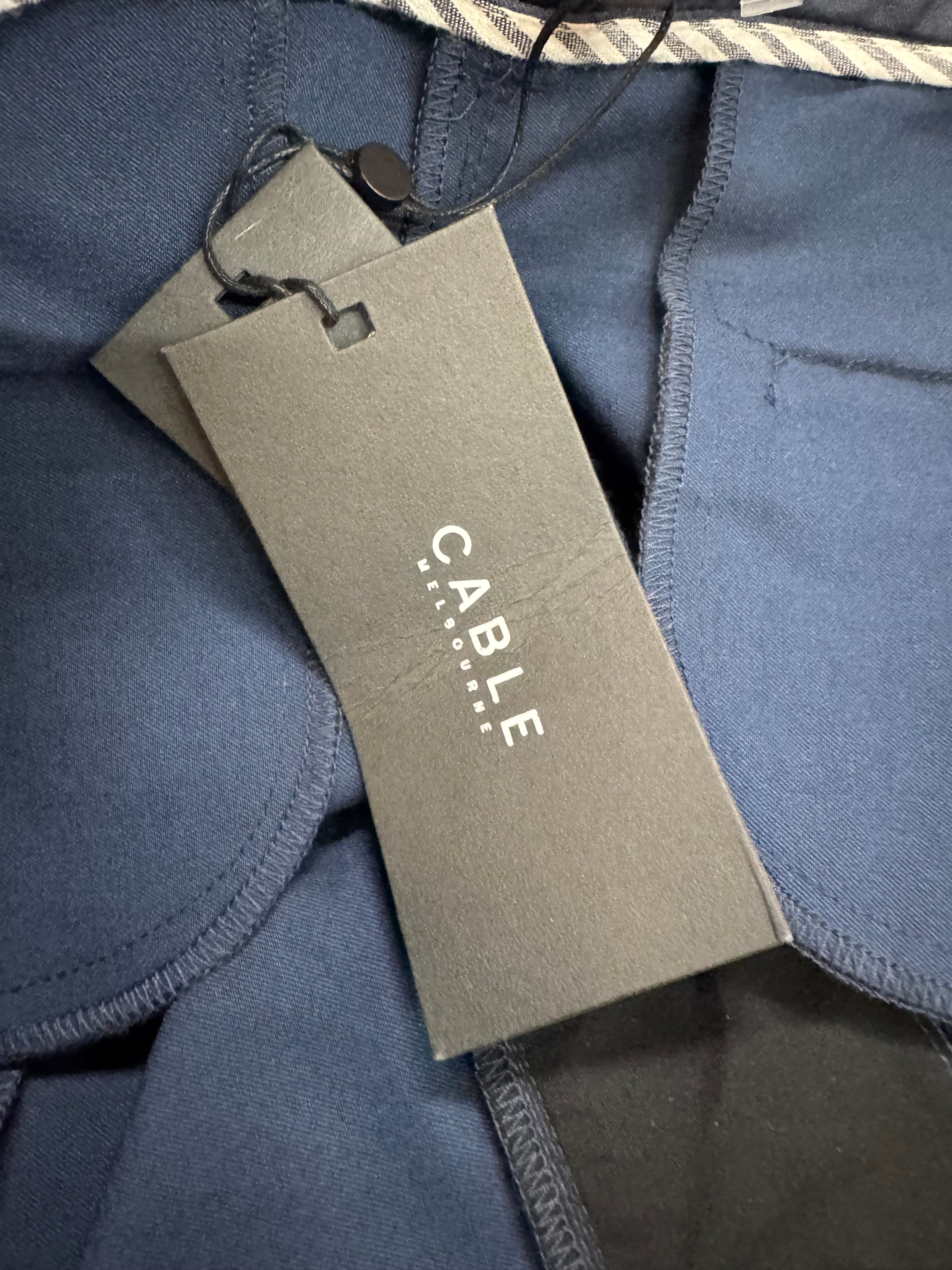 Cable Navy Blue 'Nadia Wax Pant' NWT - AU10