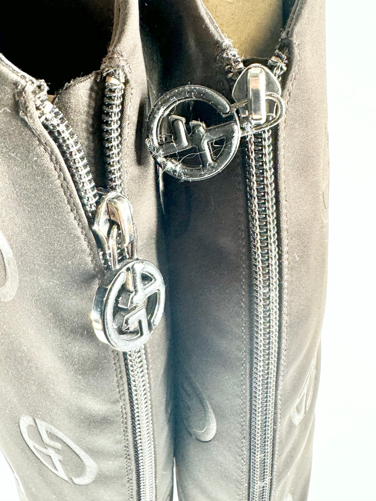 Vintage Giorgio Armani Brown Sateen Knee High Boots - EU40.5