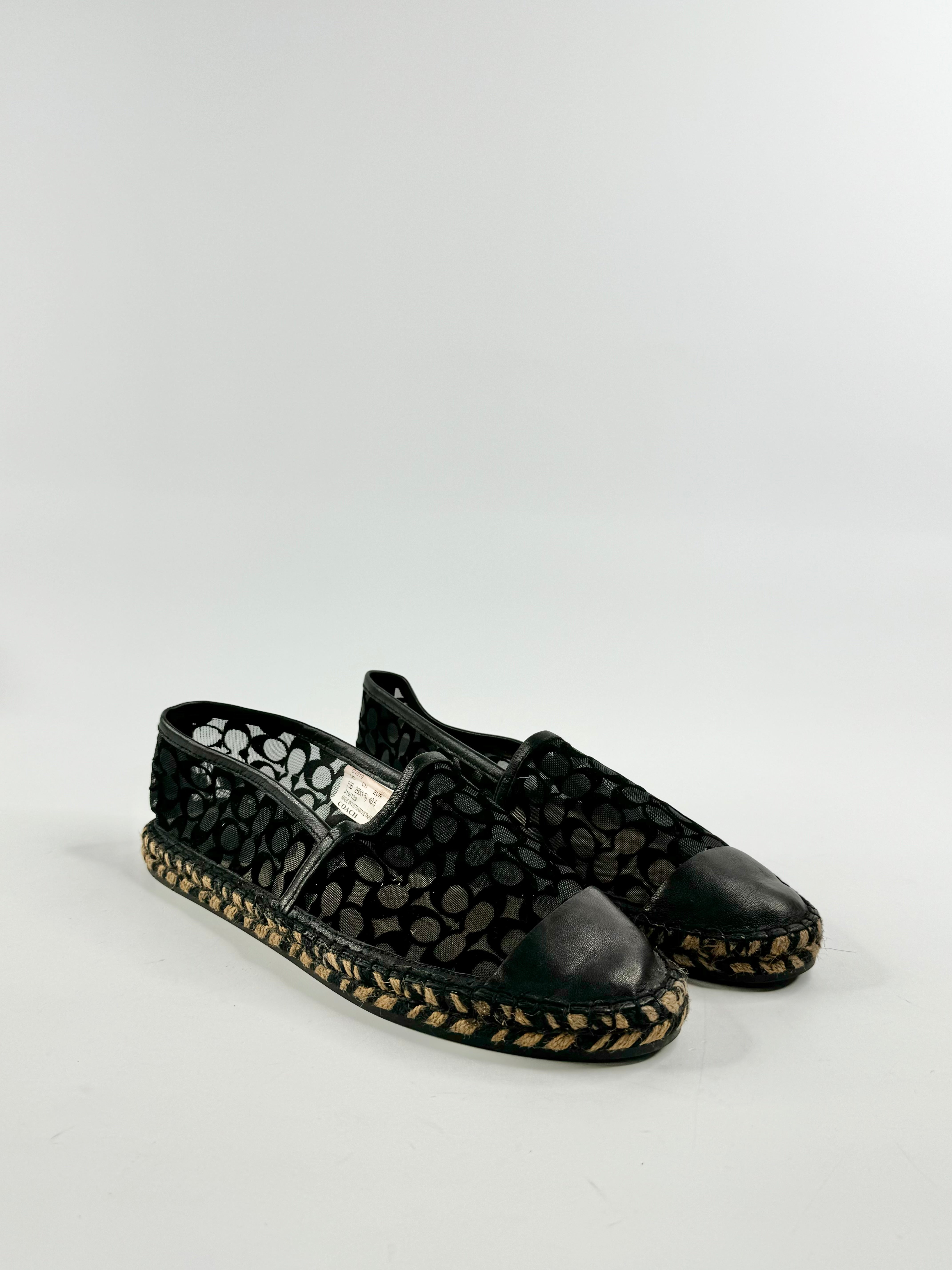 Coach Black 'Cleo' Mesh Espadrille - EU40.5