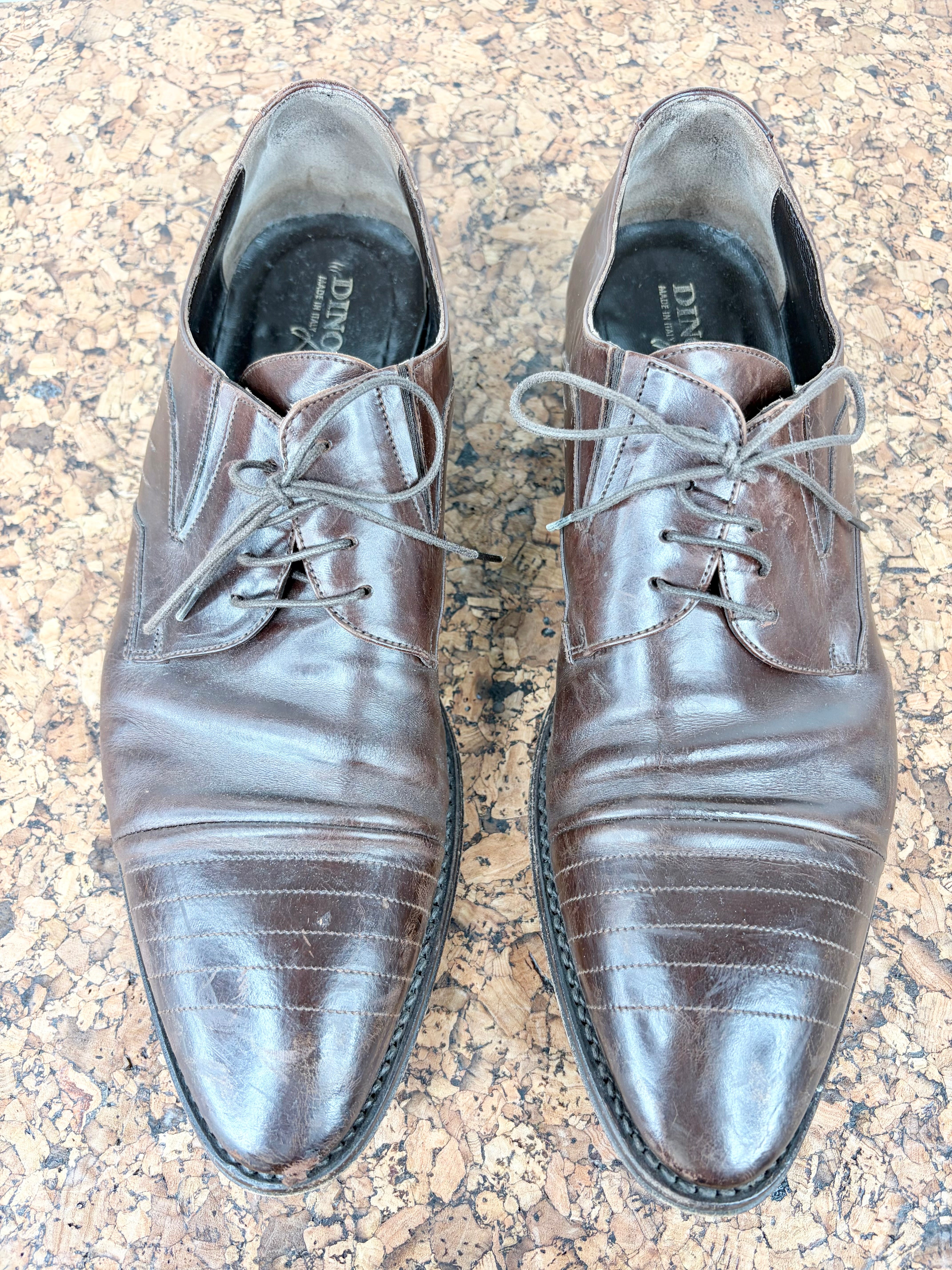 Dino Bigioni Brown Leather Lace Up - EU43