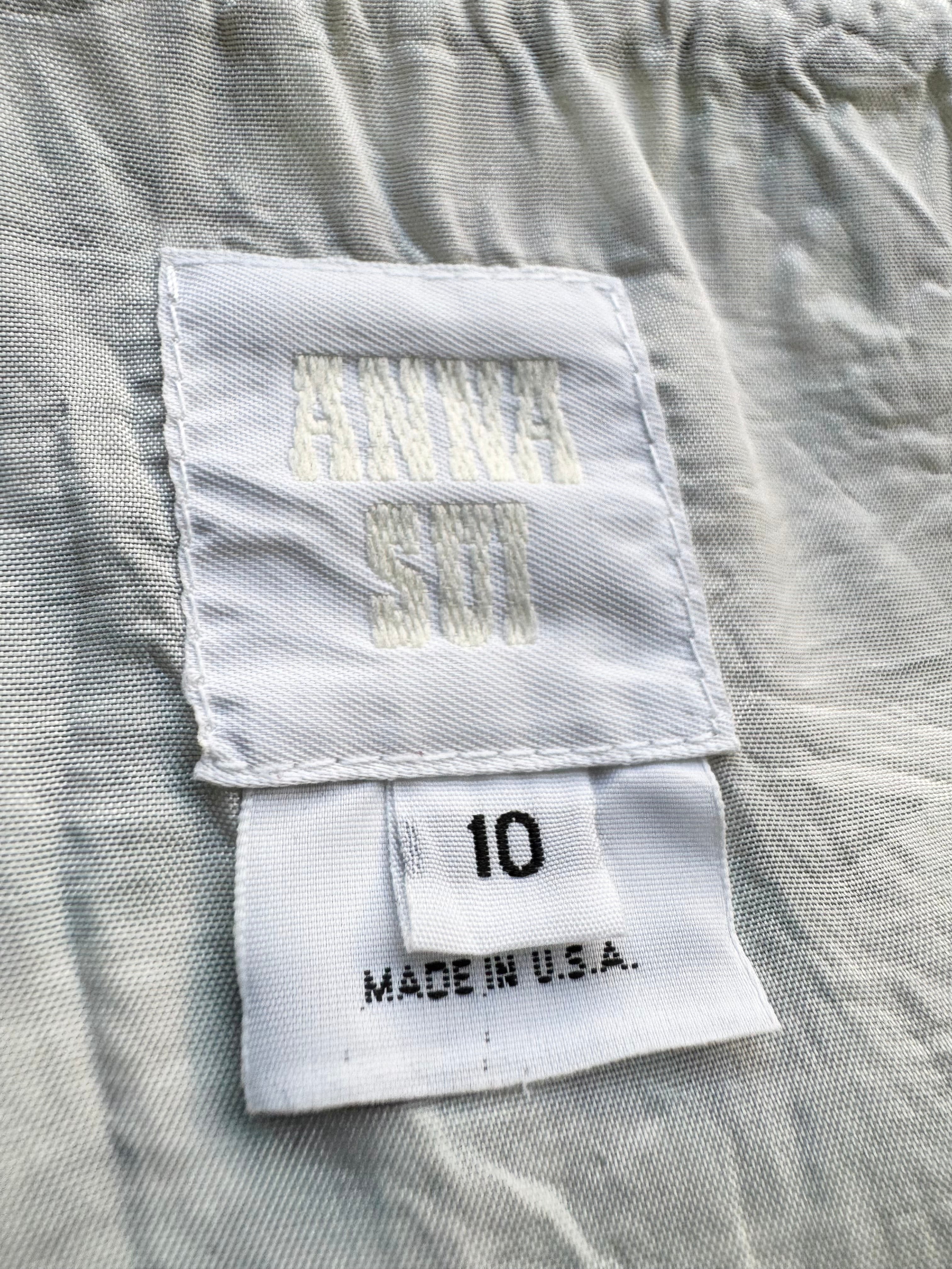 Anna Sui Sleeveless Silk Seersucker Dress - AU10/12