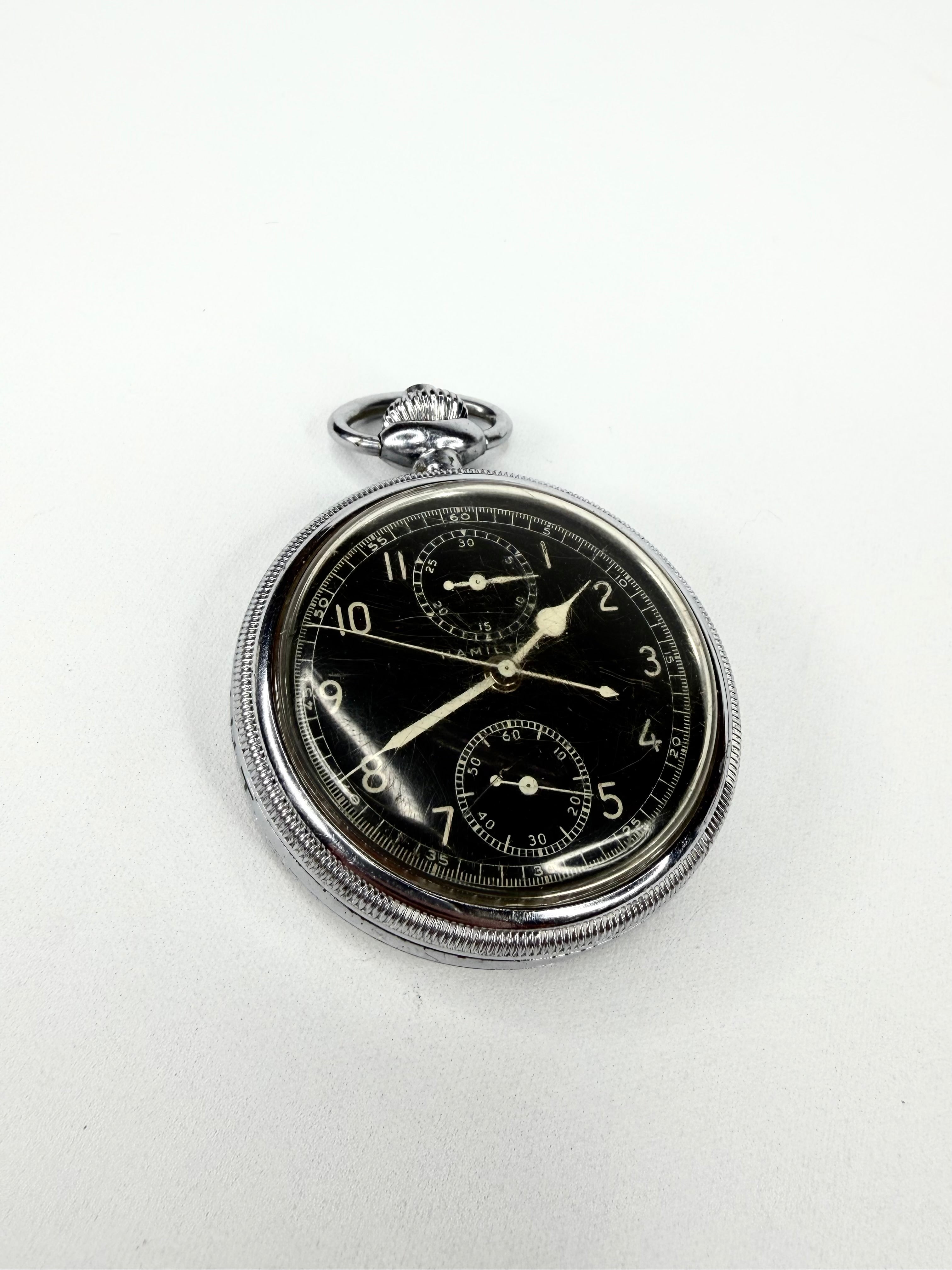 Vintage Hamilton Model 23 Military Chronograph Pocket Watch