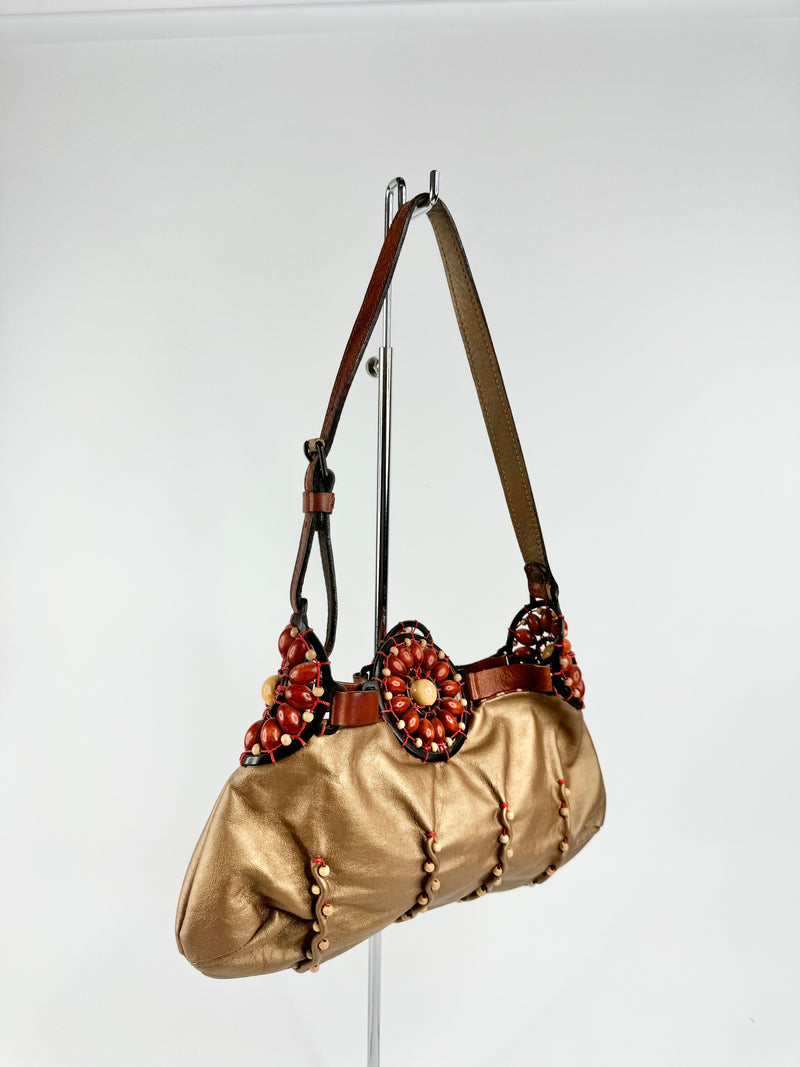 Jamin Puech Soft Gold Beaded Mini Bag