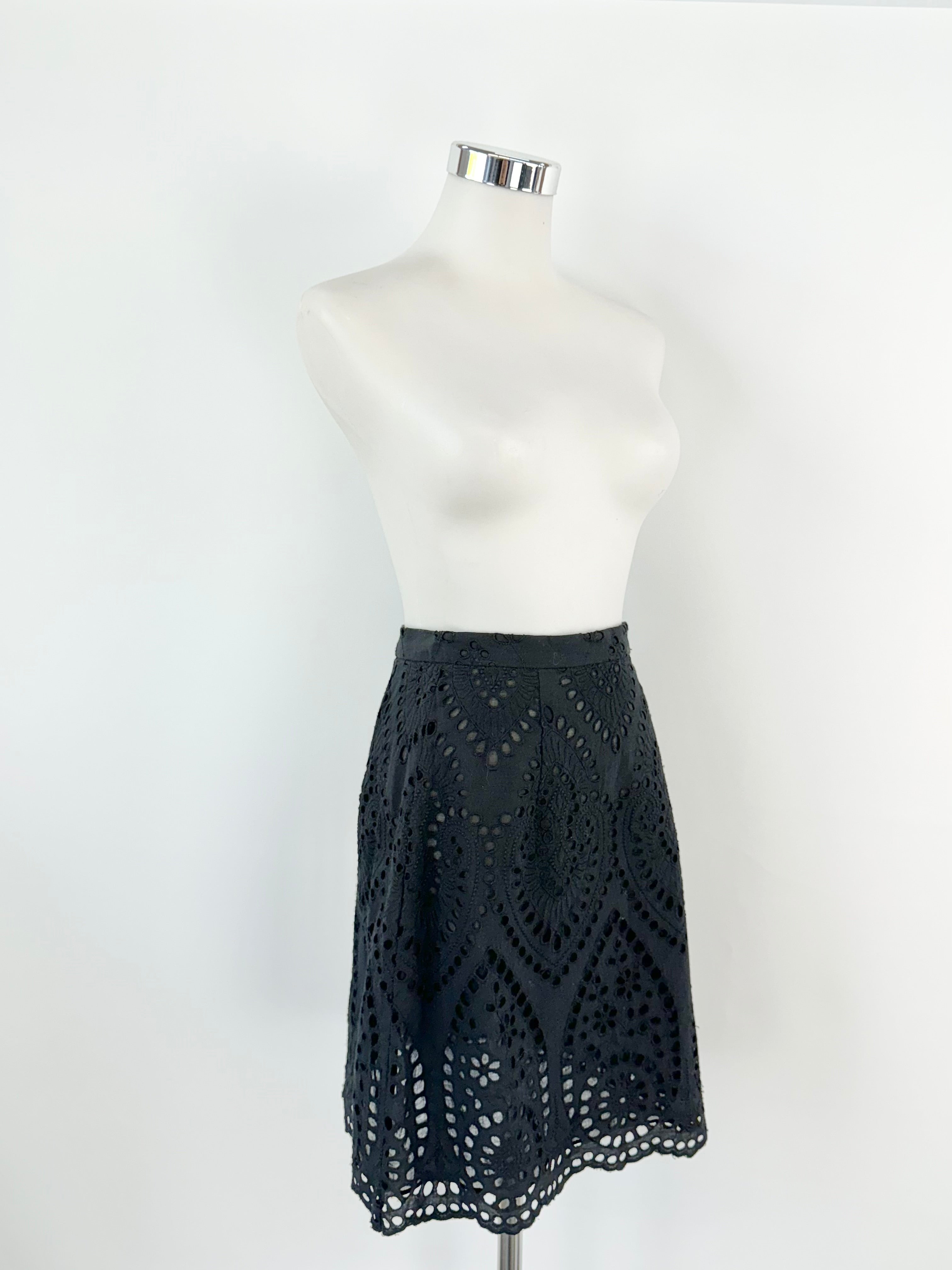 Zimmermann Black Epoque Broderie Mini Skirt NWT - AU4/6
