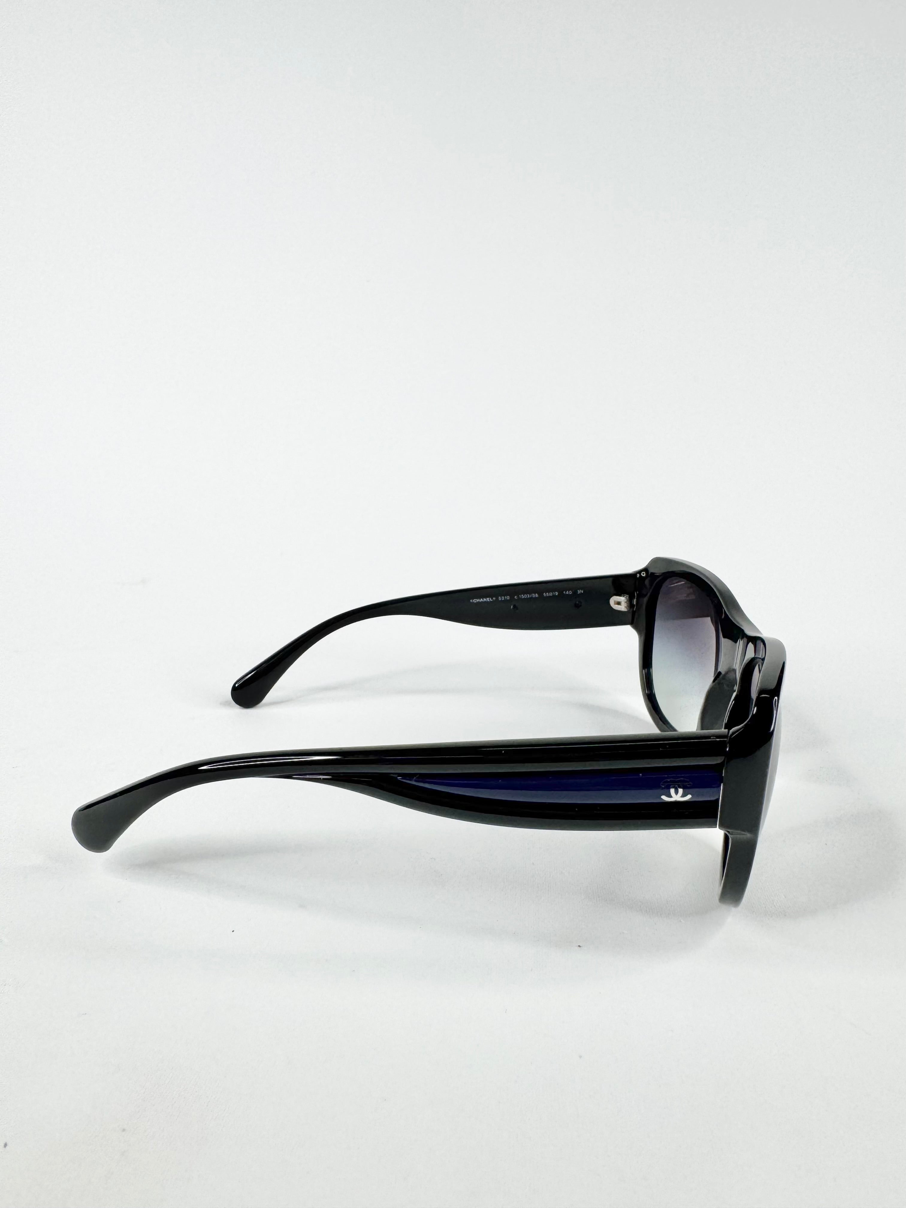 Chanel Black '5310' Gradient Sunglasses