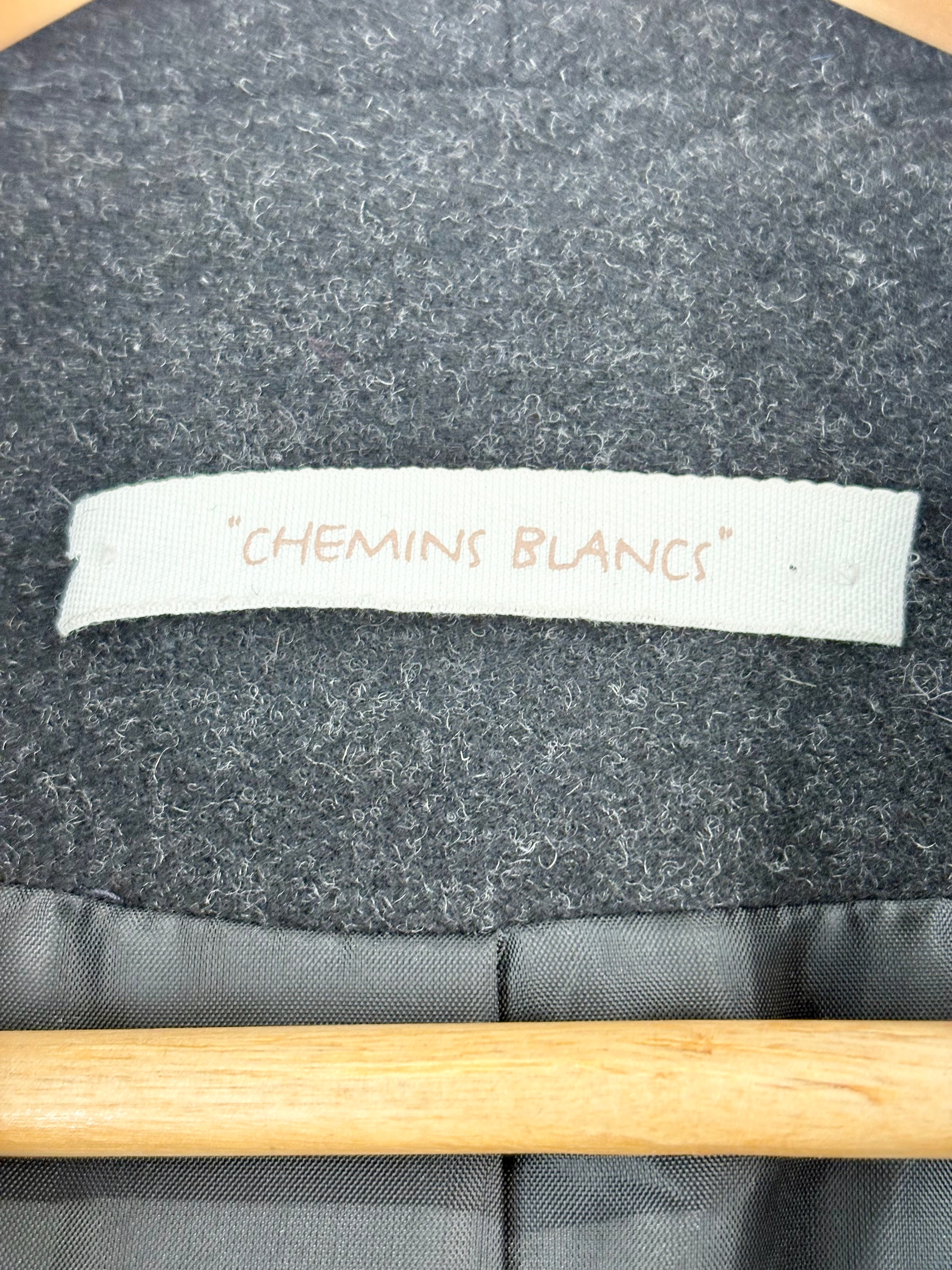 Les Chemins Blancs Black Wool Coat - AU16