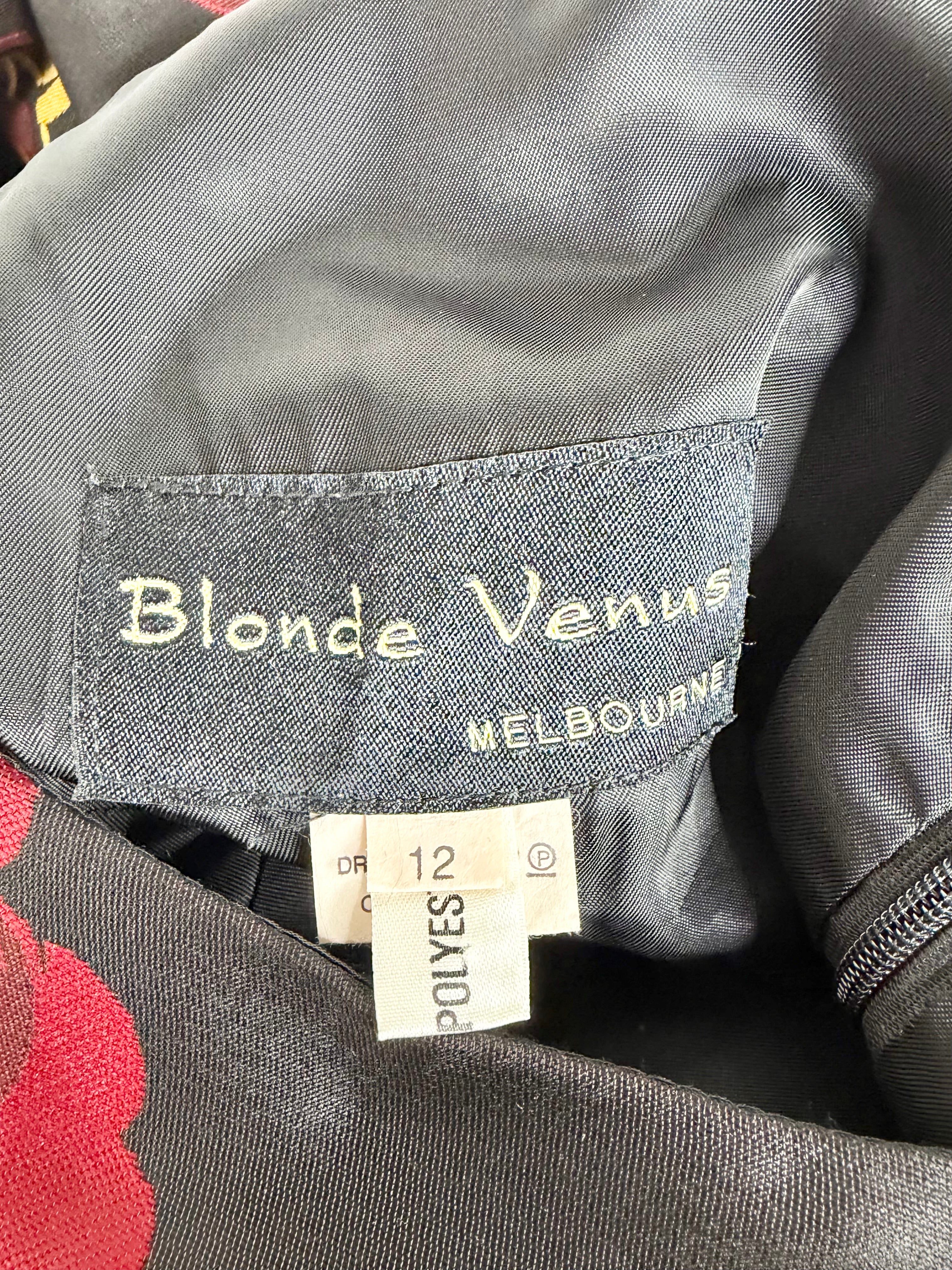 A Blonde Venus Black Floral Midi Shift Dress - AU12