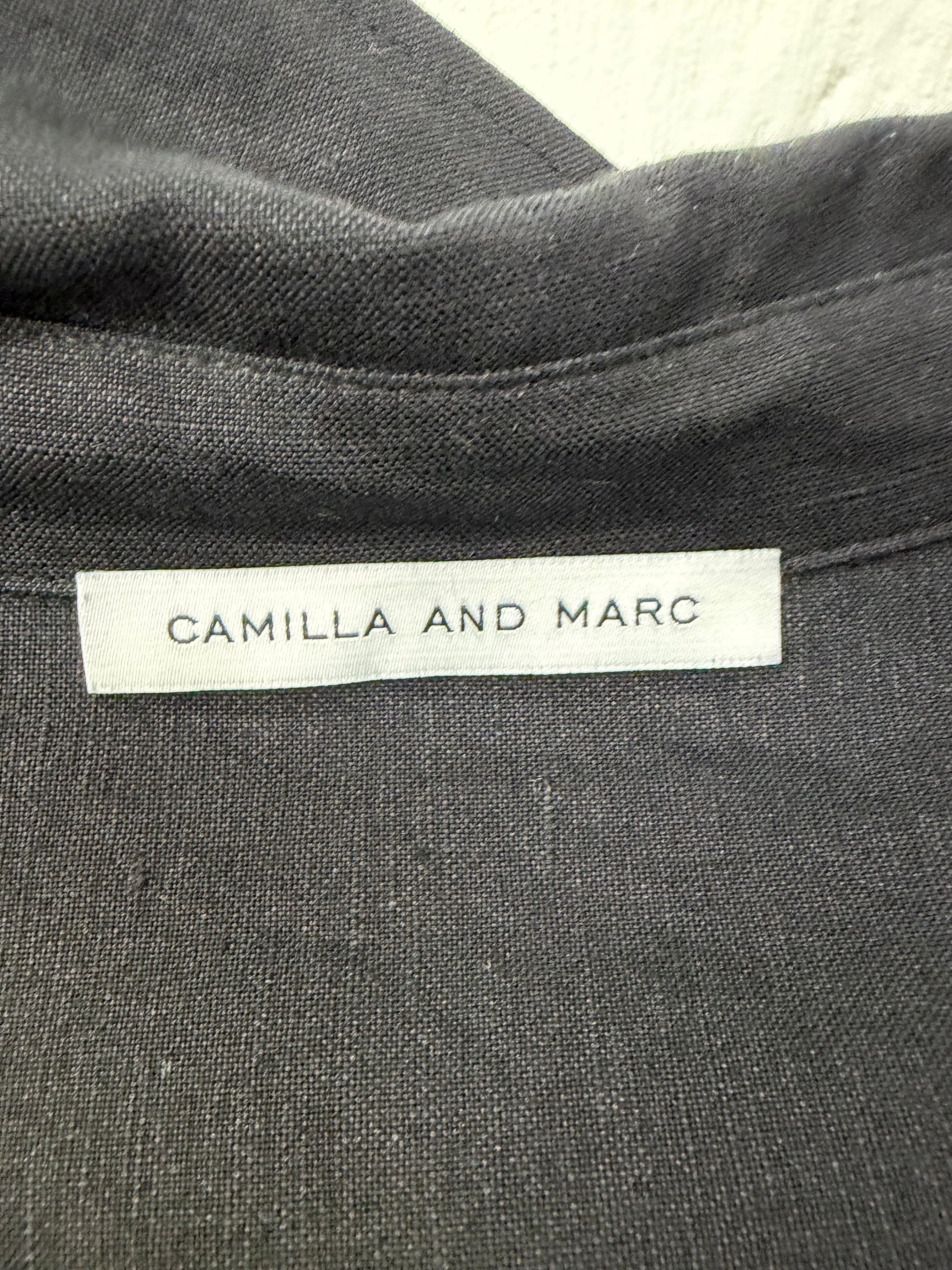Camilla & Marc Black Linen Cut Out Midi Dress - AU8
