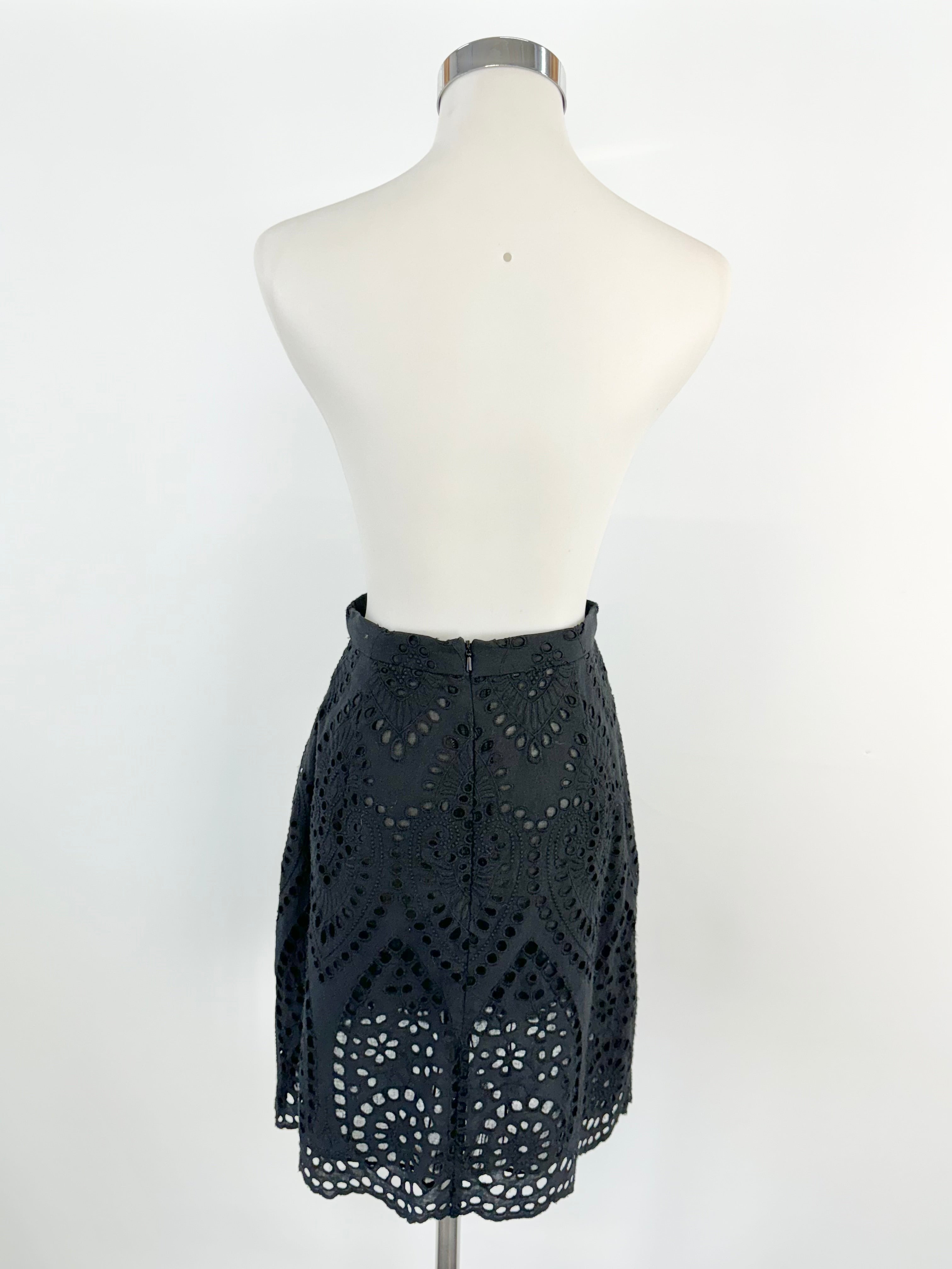 Zimmermann Black Epoque Broderie Mini Skirt NWT - AU4/6