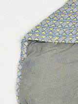 Vintage 90s Charvet Metallic Grey & Yellow Patterned Silk Tie