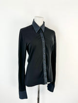 Anne Fontaine Black & Navy Long Sleeve Top - AU6/8