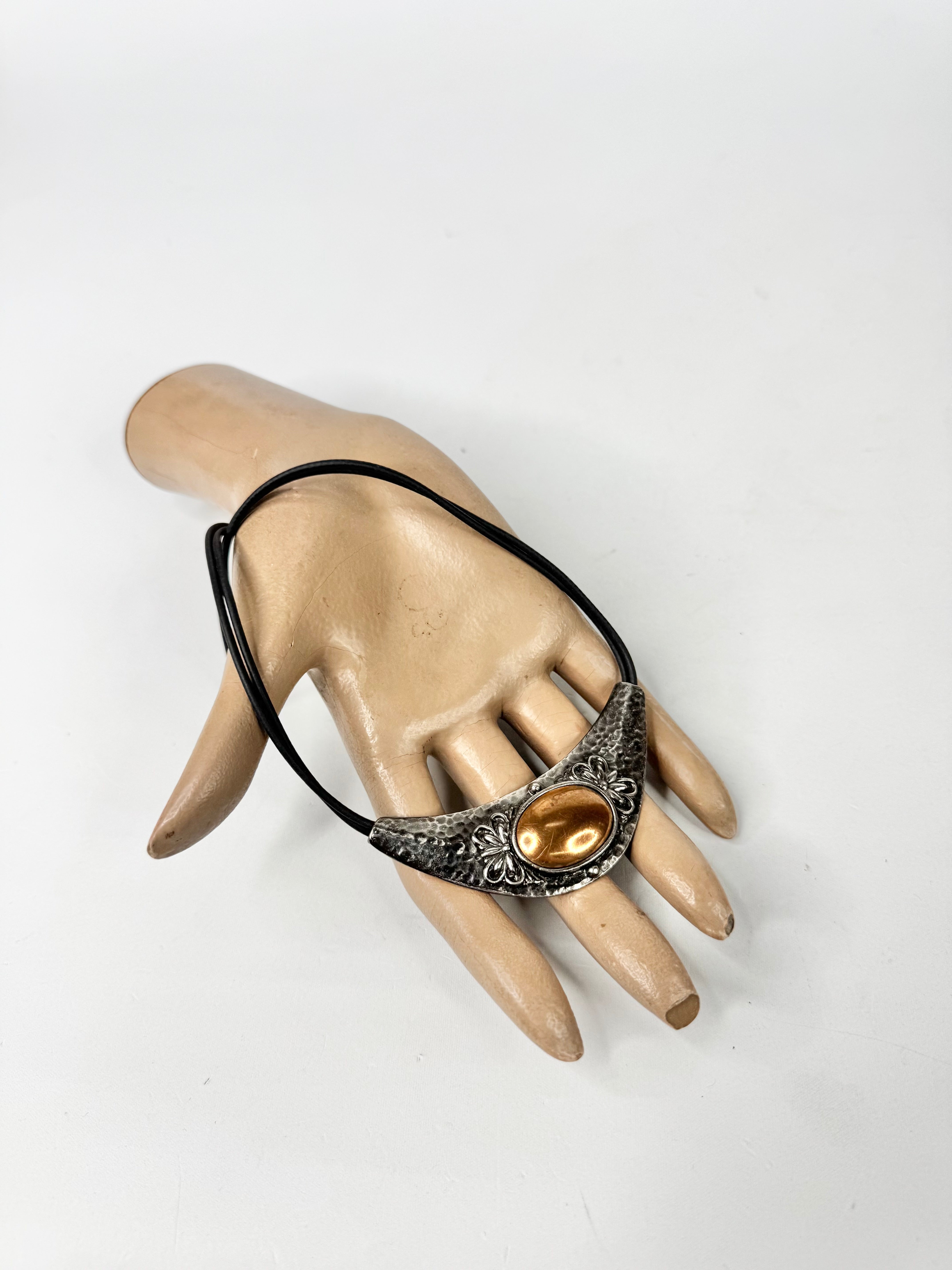 MFW Blackened Metal & Copper Toned Necklace