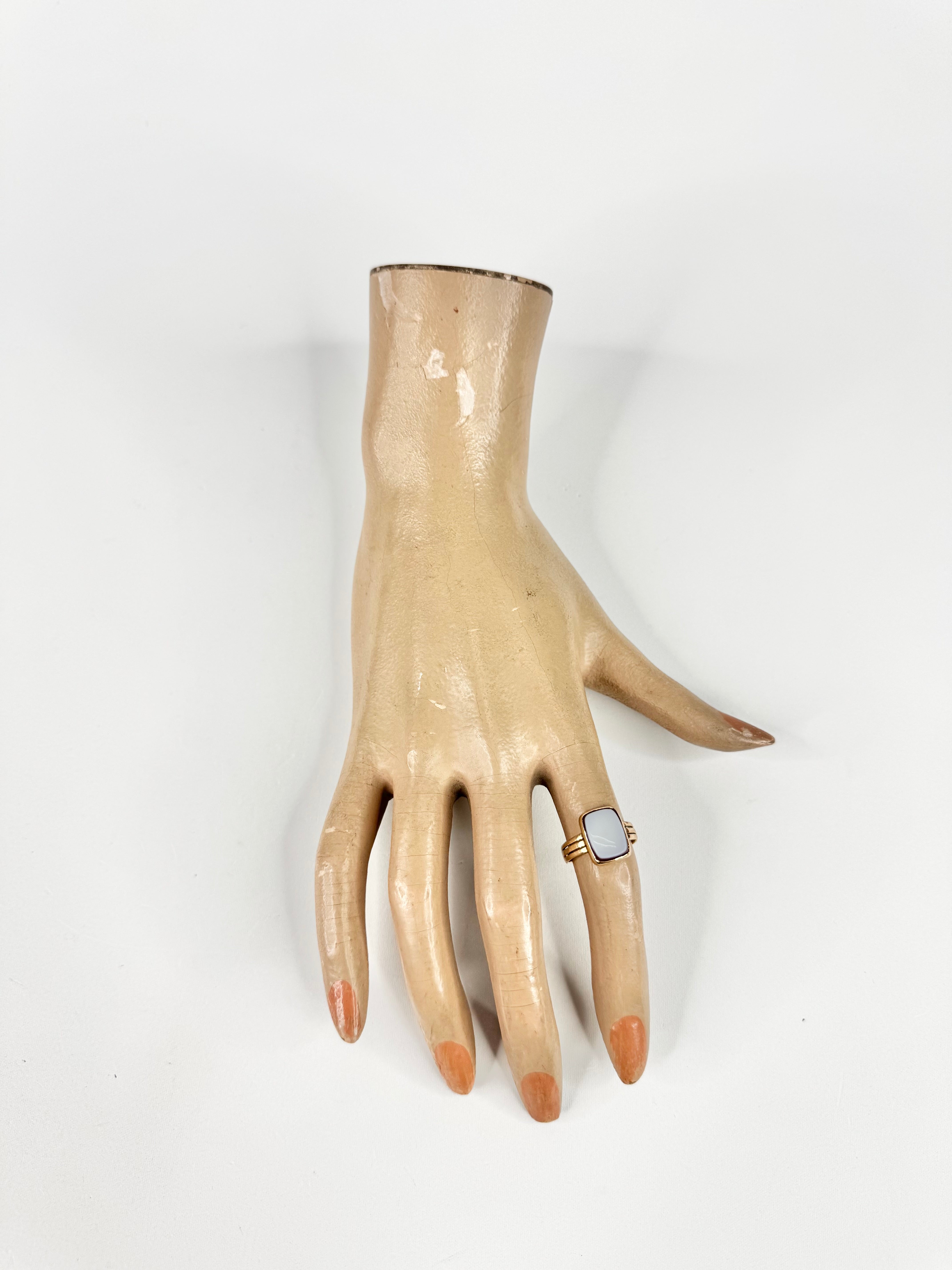 18ct Gold & Sardonyx Rectangular Ring