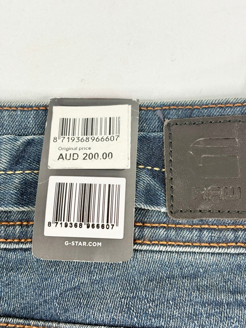 G-Star Raw Midge Dark Blue Saddle Mid-Rise Straight Jeans - W28