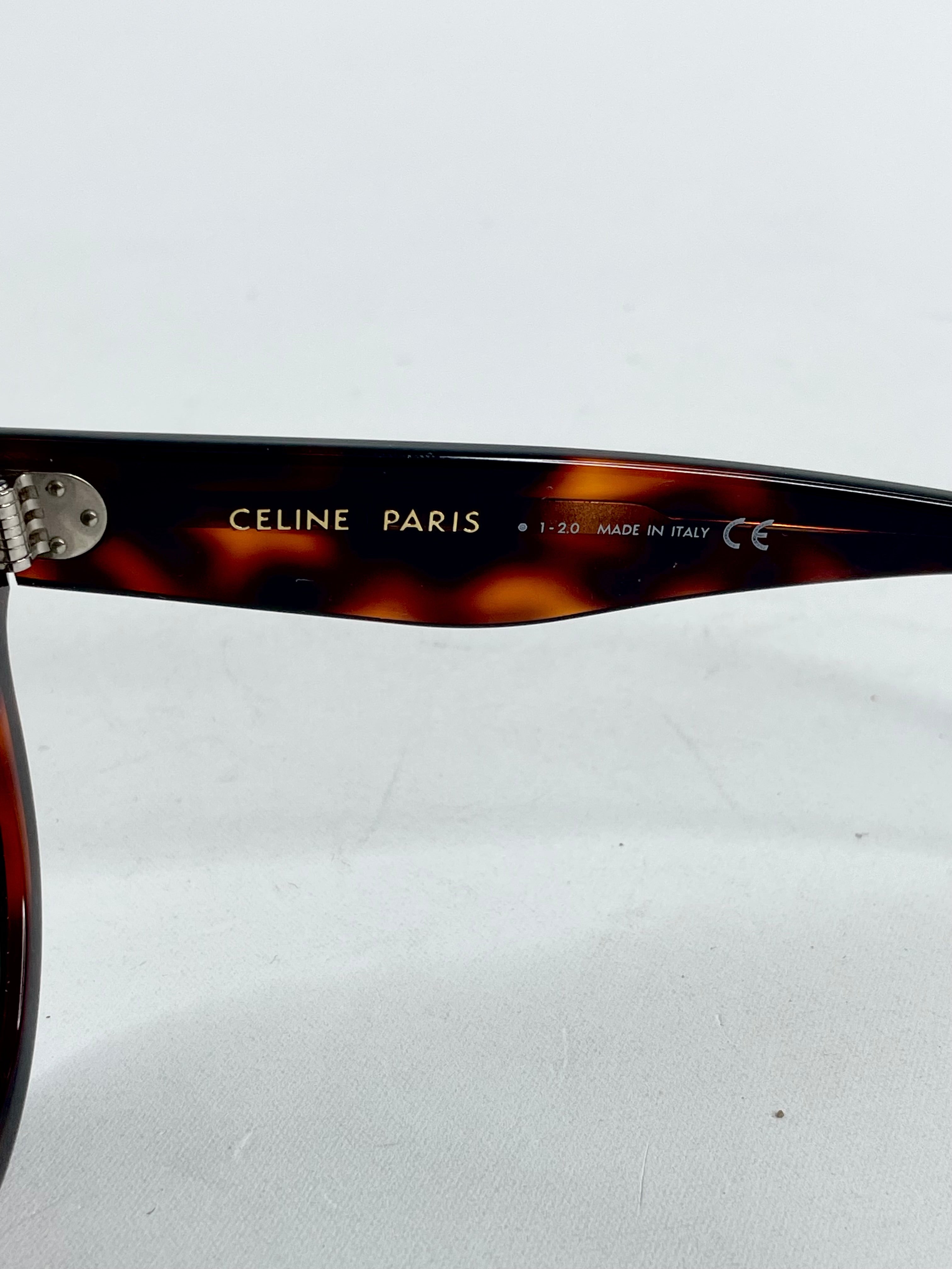 Cèline Shiny Havana/Smoke Mineral Lens Cat-Eye Sunglasses