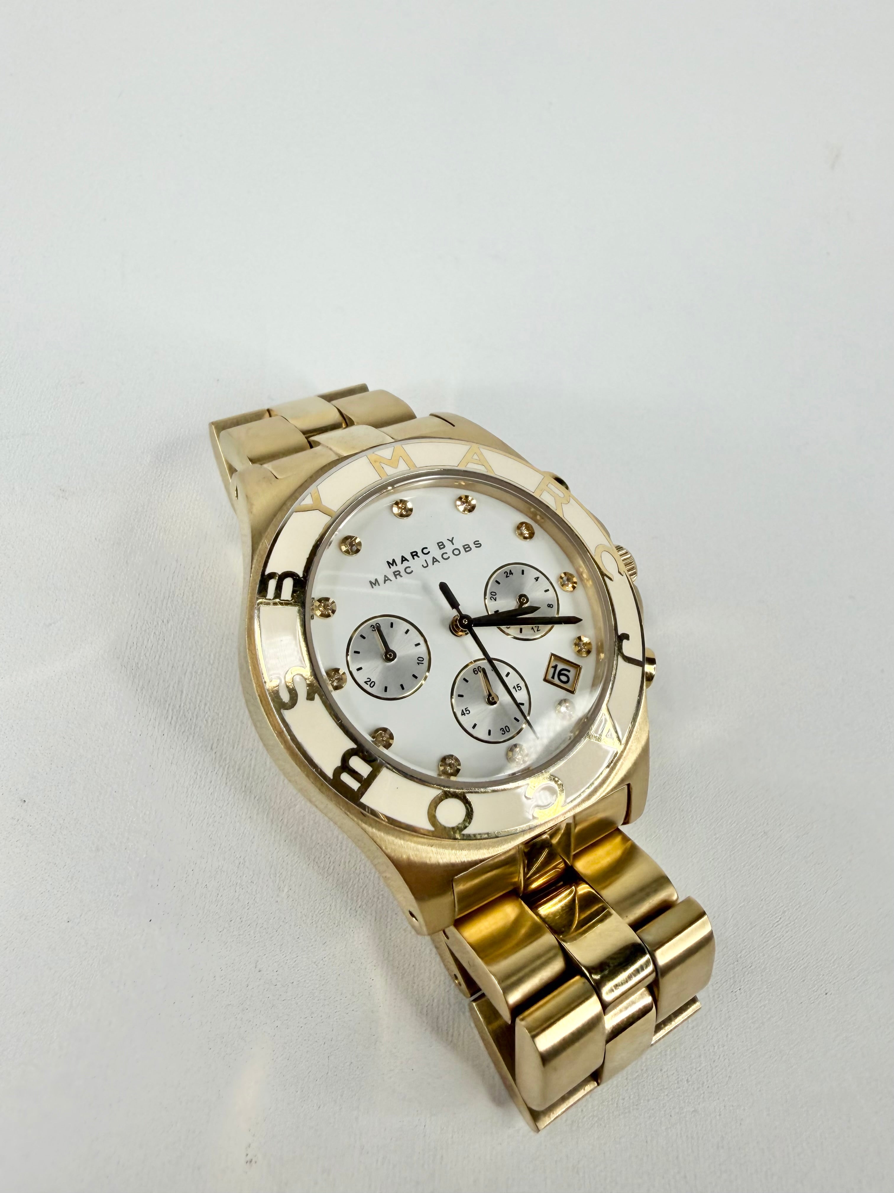 Marc by Marc Jacobs Gold & Cream Enamel Watch