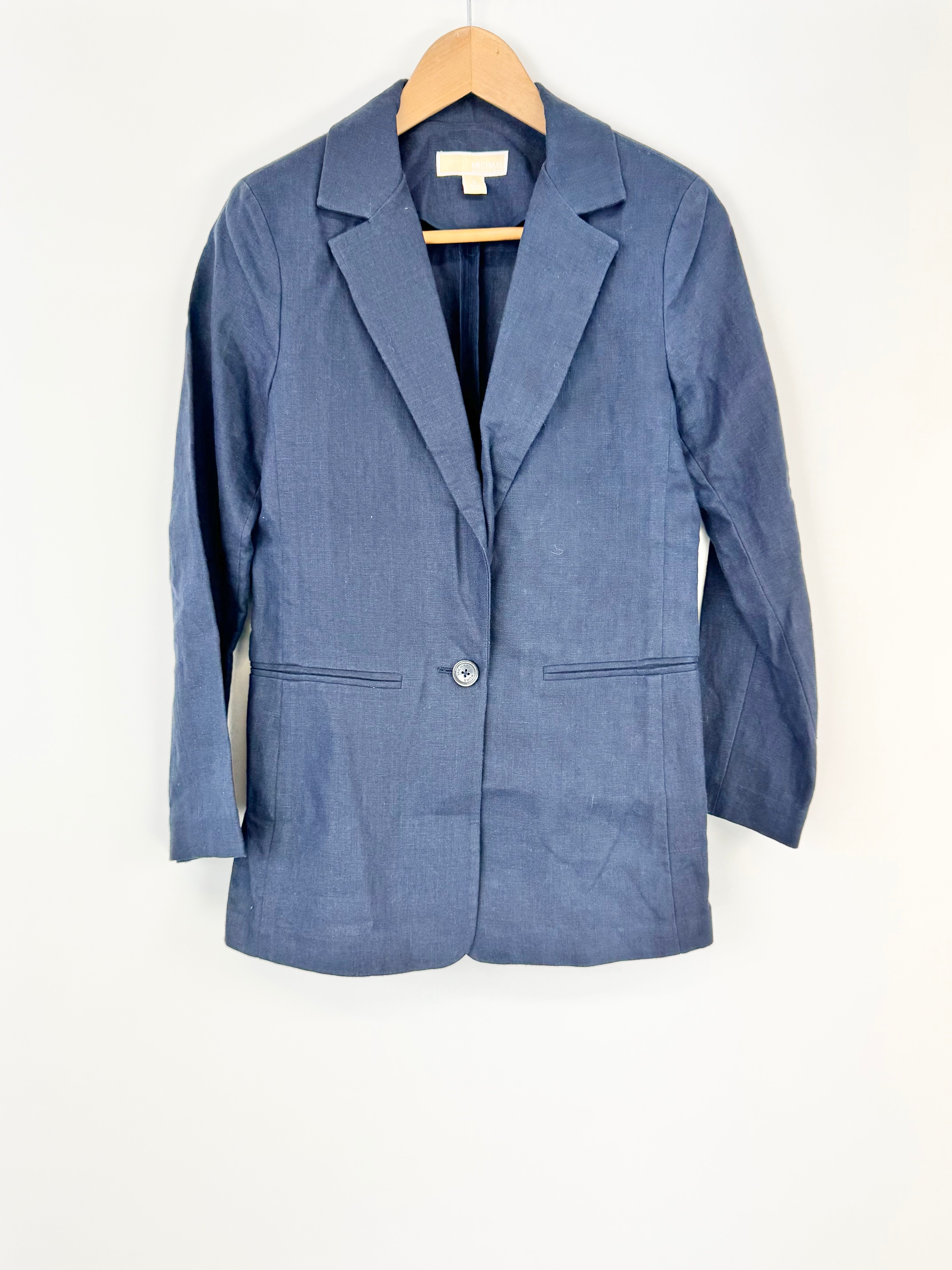 Michael Kors Navy Linen Blazer - AU8/10