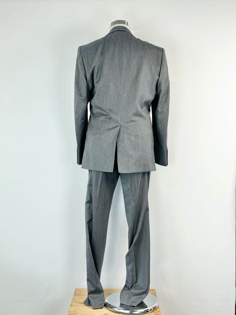 Van Heusen Charcoal Grey Slim Fit Wool 2 Piece Suit - L