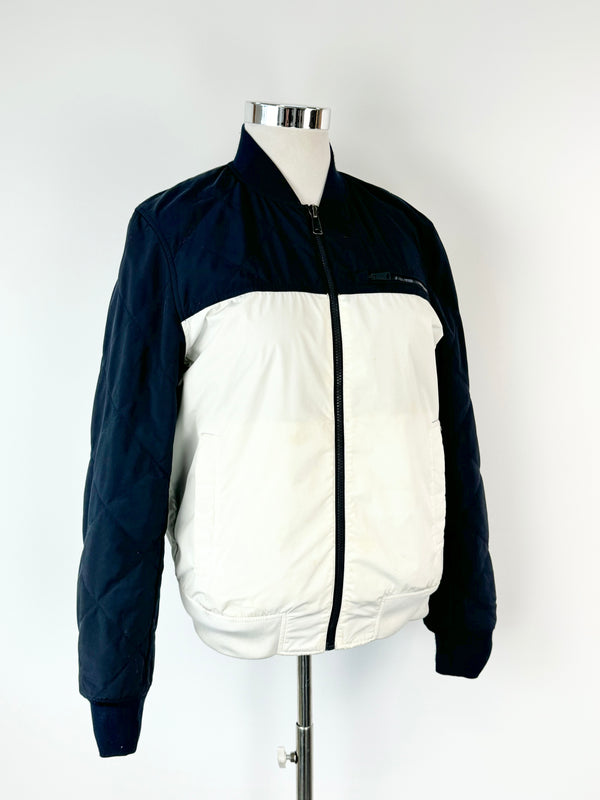 Tommy Hilfiger Blue & White Reversible Bomber Jacket - L