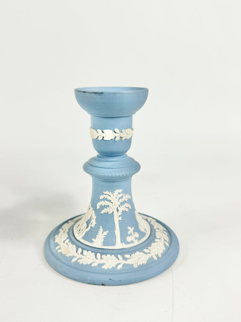 Wedgwood Blue Jasperware Candlesticks