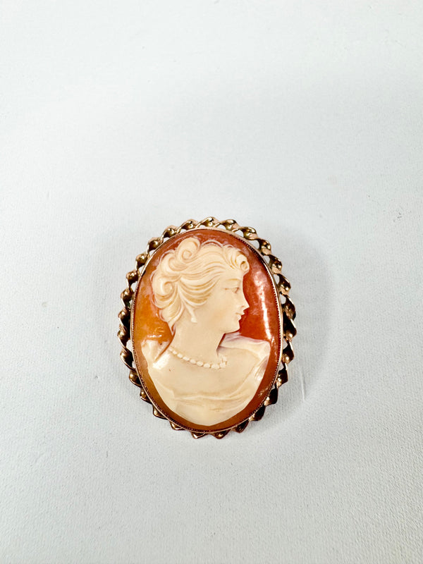 Antique 9ct Rose Gold Cameo Brooch
