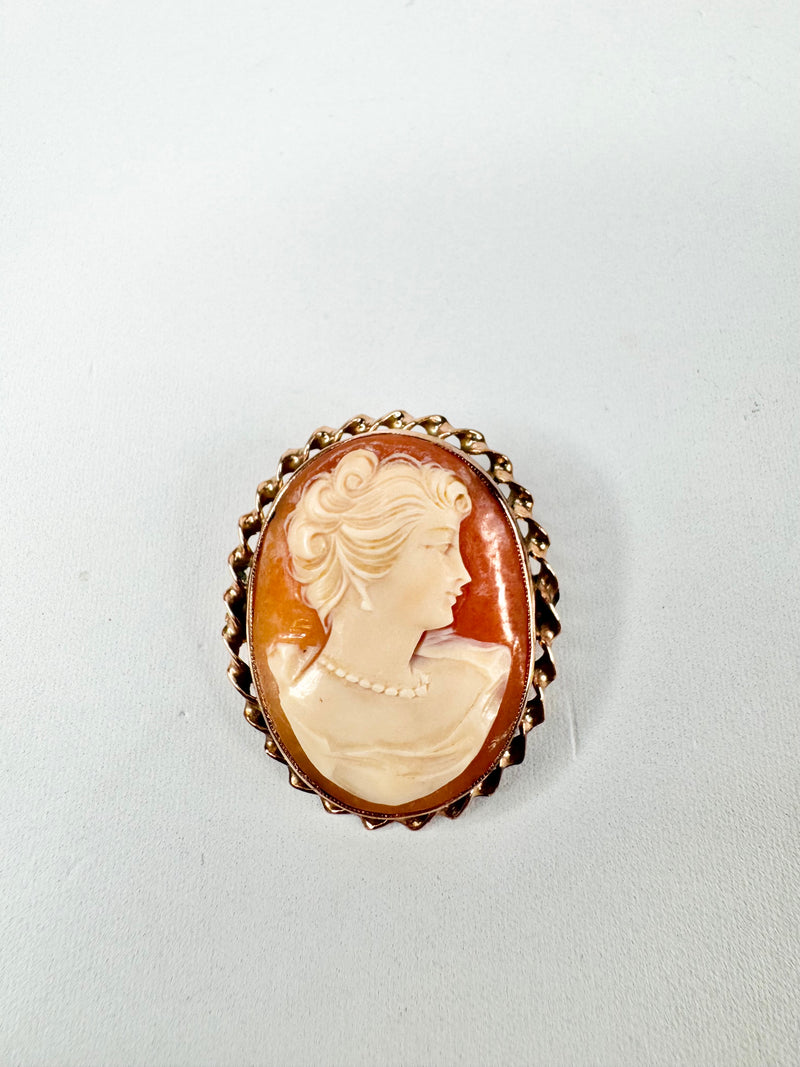 Antique 9ct Rose Gold Cameo Brooch